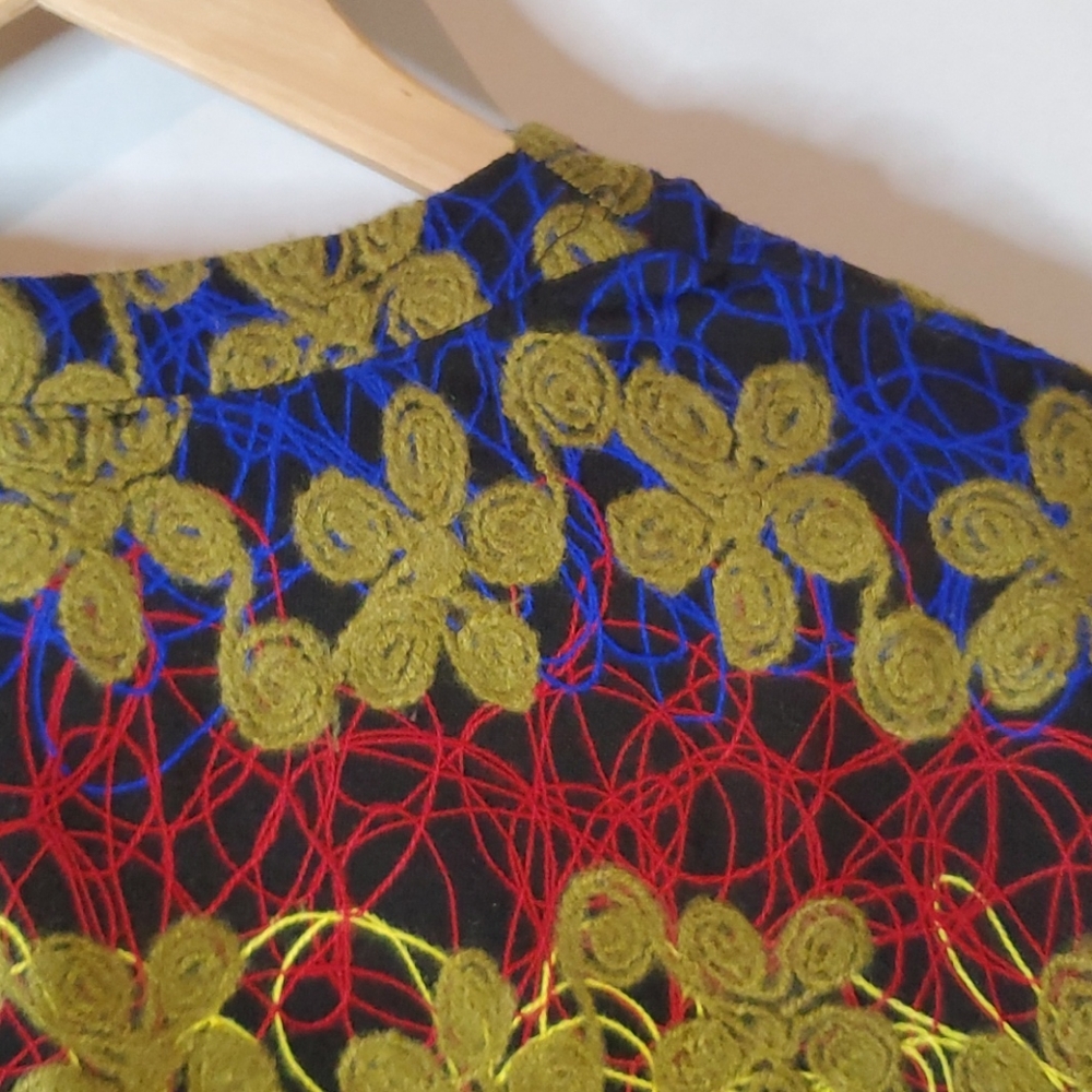 Zara vibrant multi-colored embroidered tunic